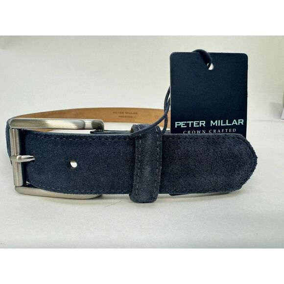Peter Millar Other - NWT PETER  MILLAR Excursionist Calf Suede Belt  NAVY Blue Men's Size 34 $200
